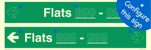 SB12721: Two Flat Directional Section Green background transparent text