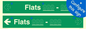 SB12721: Two Flat Directional Section Green background transparent text