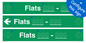 SB12727: Three Flat Directional Section Green background transparent text