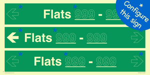 SB12727: Three Flat Directional Section Green background transparent text