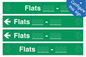 SB12733: Four Flat Directional Section Green background transparent text