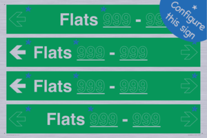 SB12733: Four Flat Directional Section Green background transparent text