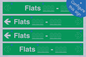 SB12733: Four Flat Directional Section Green background transparent text