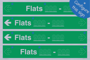 SB12733: Four Flat Directional Section Green background transparent text