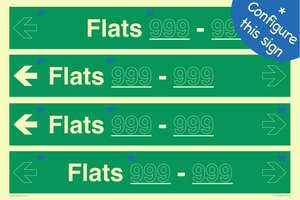 SB12733: Four Flat Directional Section Green background transparent text