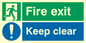 SB417: Fire exit Keep clear dual sign