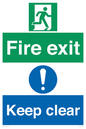 SB417: Fire exit Keep clear dual sign