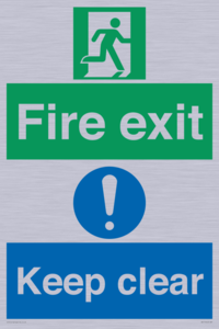 SB417: Fire exit Keep clear dual sign