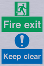 SB417: Fire exit Keep clear dual sign