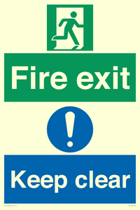 SB417: Fire exit Keep clear dual sign