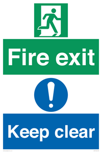 SB417: Fire exit Keep clear dual sign