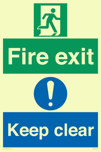 SB417: Fire exit Keep clear dual sign