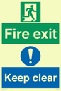 SB417: Fire exit Keep clear dual sign