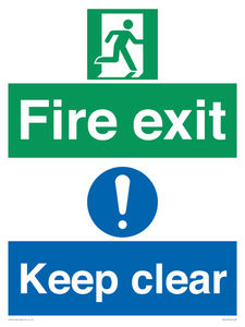 SB417: Fire exit Keep clear dual sign