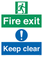 SB417: Fire exit Keep clear dual sign