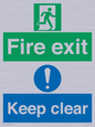 SB417: Fire exit Keep clear dual sign