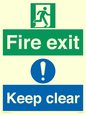 SB417: Fire exit Keep clear dual sign