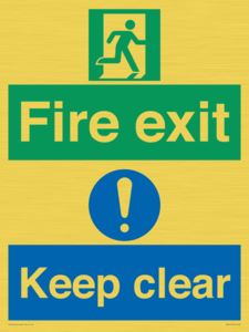 SB417: Fire exit Keep clear dual sign