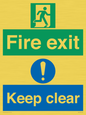 SB417: Fire exit Keep clear dual sign