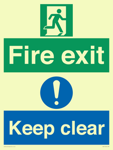 SB417: Fire exit Keep clear dual sign