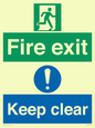 SB417: Fire exit Keep clear dual sign