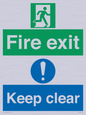 SB417: Fire exit Keep clear dual sign