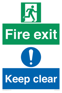SB417: Fire exit Keep clear dual sign