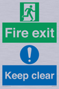 SB417: Fire exit Keep clear dual sign