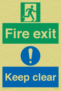 SB417: Fire exit Keep clear dual sign