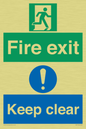 SB417: Fire exit Keep clear dual sign
