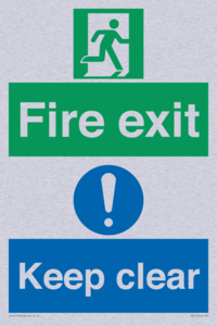 SB417: Fire exit Keep clear dual sign