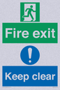 SB417: Fire exit Keep clear dual sign
