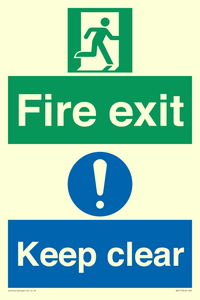 SB417: Fire exit Keep clear dual sign