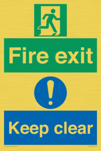 SB417: Fire exit Keep clear dual sign