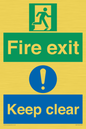 SB417: Fire exit Keep clear dual sign