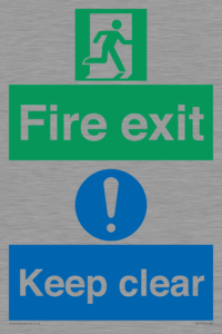 SB417: Fire exit Keep clear dual sign