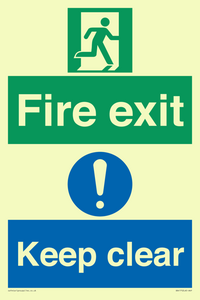 SB417: Fire exit Keep clear dual sign
