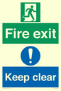 SB417: Fire exit Keep clear dual sign