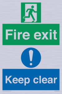 SB417: Fire exit Keep clear dual sign
