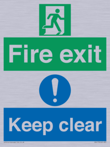 SB417: Fire exit Keep clear dual sign