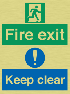 SB417: Fire exit Keep clear dual sign