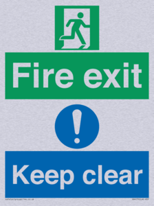 SB417: Fire exit Keep clear dual sign