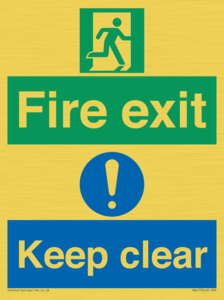 SB417: Fire exit Keep clear dual sign