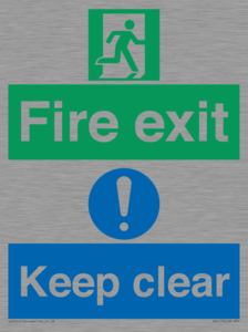 SB417: Fire exit Keep clear dual sign