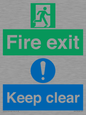 SB417: Fire exit Keep clear dual sign