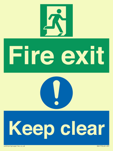 SB417: Fire exit Keep clear dual sign