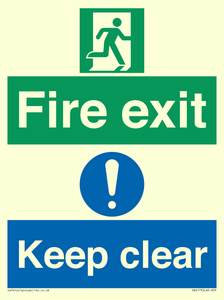 SB417: Fire exit Keep clear dual sign