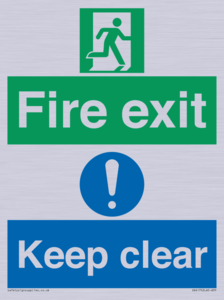 SB417: Fire exit Keep clear dual sign