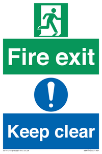 SB417: Fire exit Keep clear dual sign