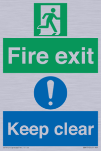 SB417: Fire exit Keep clear dual sign